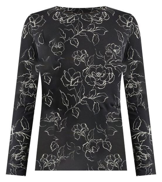 Cyrielle Jersey Top in Black