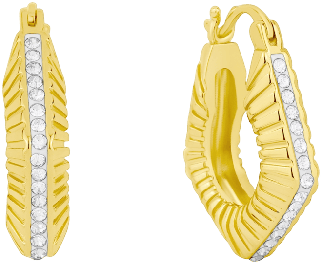 Clear Crystal Click Top Hoop Earrings