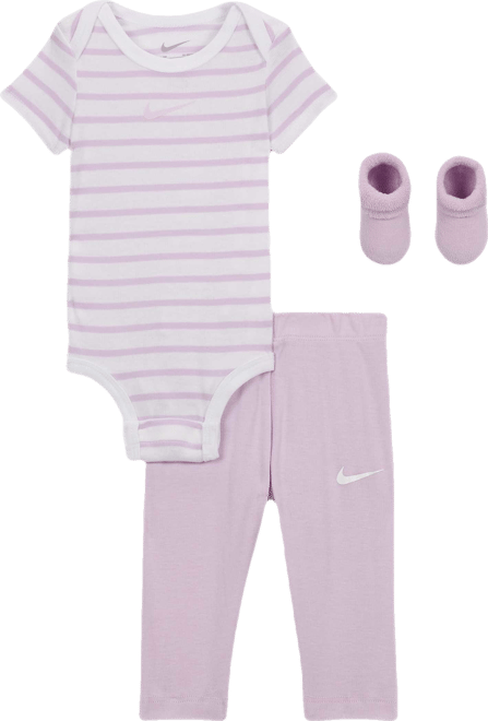 Nike Baby Bodysuit, Pants, and Terry Socks 3-Piece Set