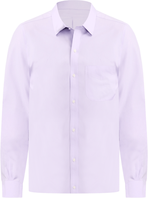 Men's Regular Fit Non-Iron Spread Collar Solid Pinpoint Dress Shirt