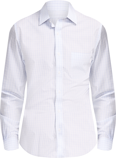 Men's Regular-Fit Non-Iron Spread Collar Tattersall Broadcloth Dress Shirt