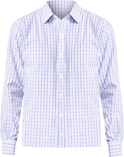 Men's Regular-Fit Non-Iron Spread Collar Check Pinpoint Dress Shirt