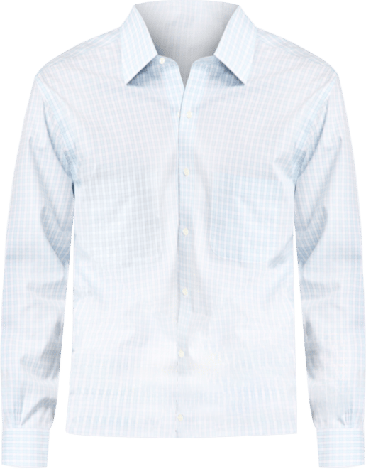 Men's Regular-Fit Non-Iron Spread Collar Gingham Pinpoint Dress Shirt