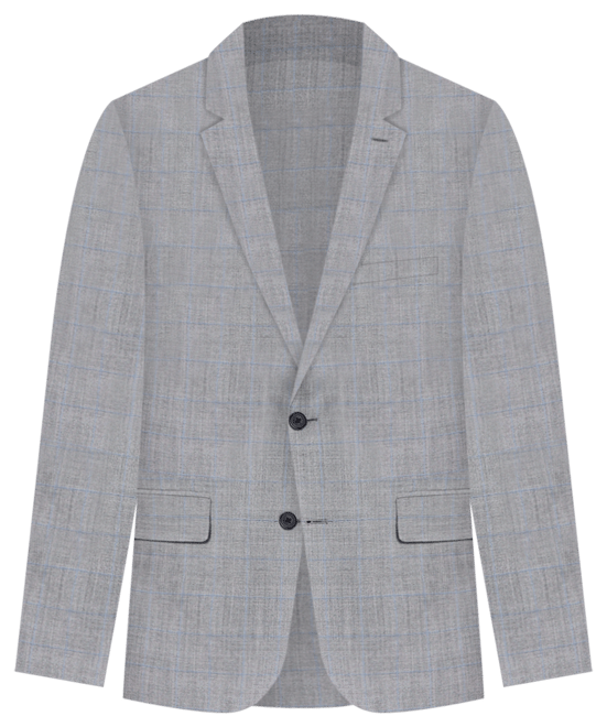 B by  Men's Windowpane Wool-Blend Stretch Classic-Fit Suit Jacket