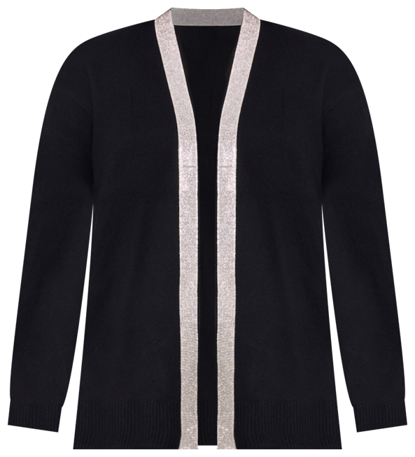 Plus Size Rhinestone-Trim Cardigan Sweater, Created for Macy's