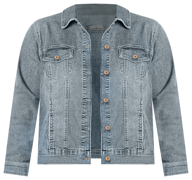 Plus Size Notched Crop Jean Jacket