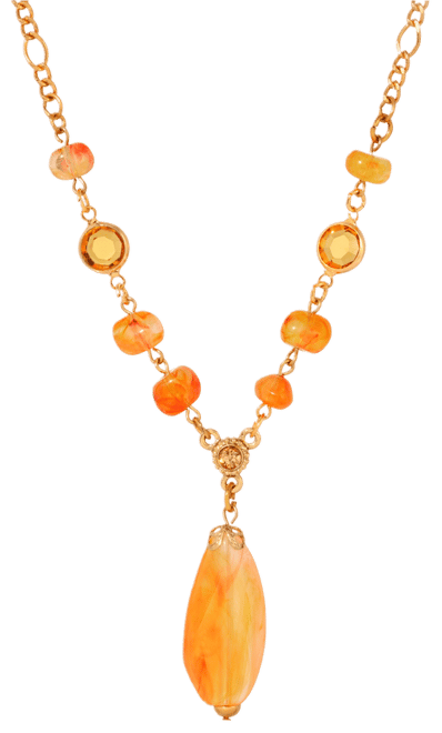 Topaz Acrylic Crystal Accent Y Necklace