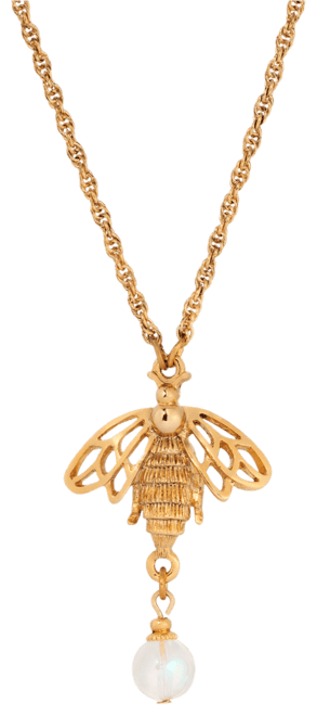 Crystal Ab Bee Pendant Necklace