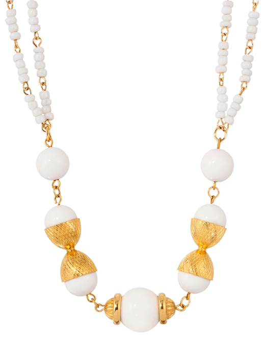 White Acrylic Bead Necklace