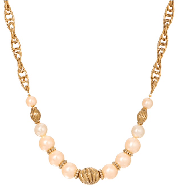 Faux Cultivated Pearl Twisted Chain Necklace