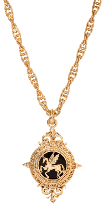 Onyx Pegasus Pendant Necklace