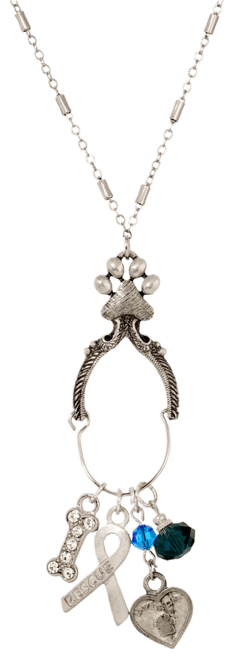 Paw and Bone Charm Holder Necklace