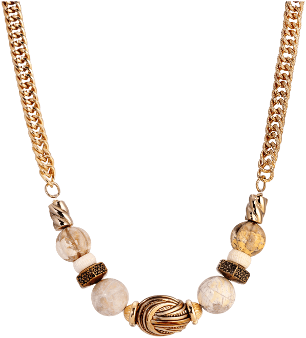 Gold-Tone Riverstone Multi Bead Necklace