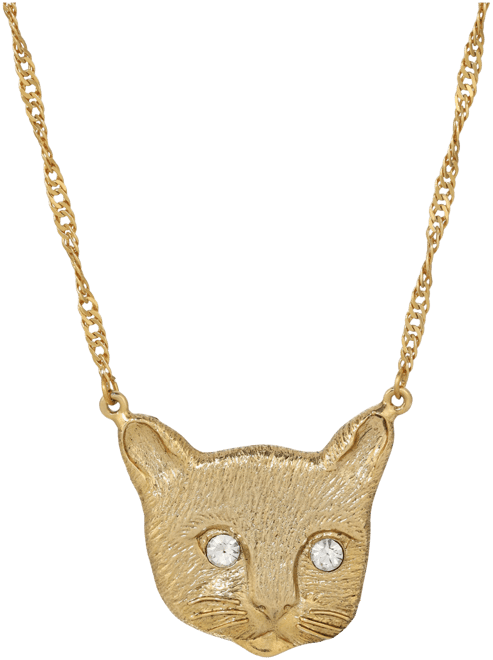Crystal Cat Face Necklace