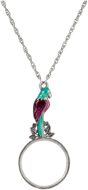 Enamel Parrot Magnifier Necklace