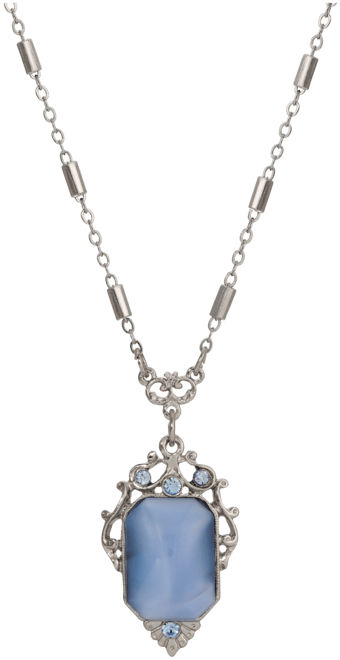 Blue Moonstone Crystal Pendant Necklace