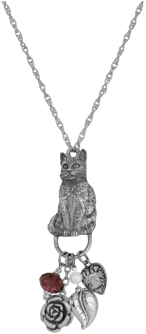 Cat Charm Holder Glass Bead Necklace