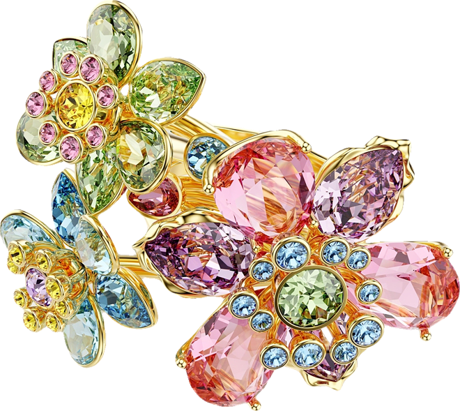 Idyllia Gold-Tone Plated Flower Ring