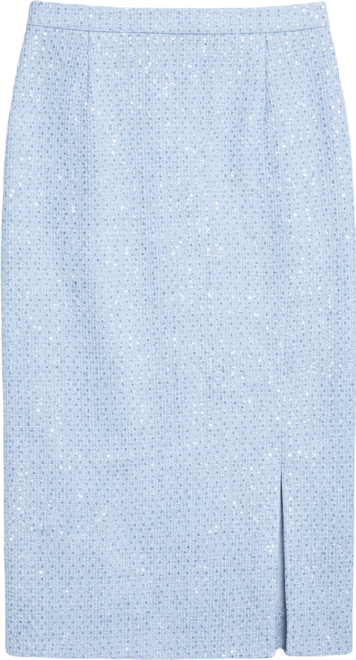 Women's Plus Size Sequin Tweed Midi Skirt