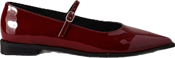 Flat Shoe in Wine Patent Leather