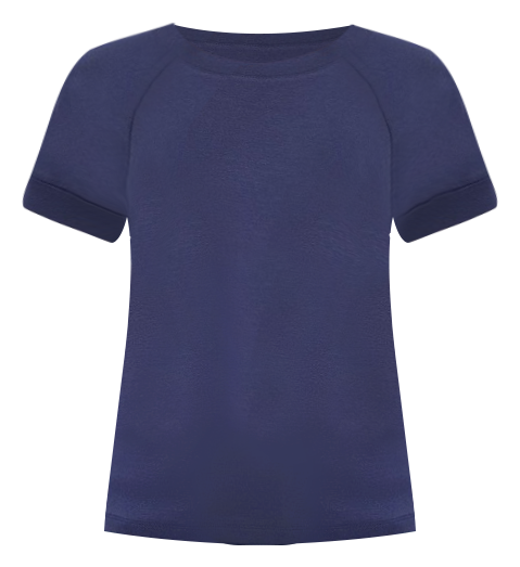 Monica Mercerised Boxy Tee in Navy