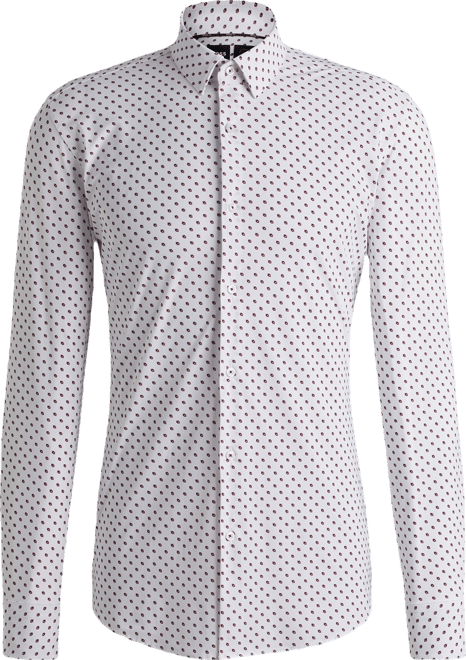 Boss by  Men's Slim-Fit Geometric Print Performance Shirt
