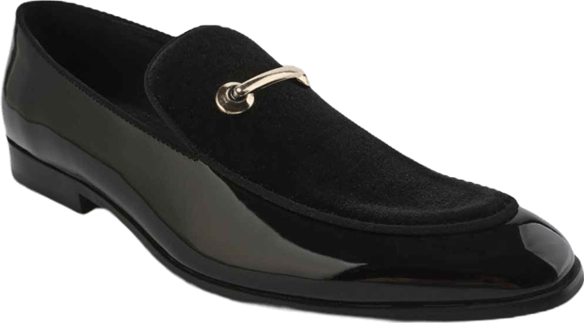 Men's Velvet & Patent Leather Slip On Dress Loafer