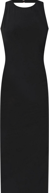 Women's High Neck Cowl Maci with Slit Dress