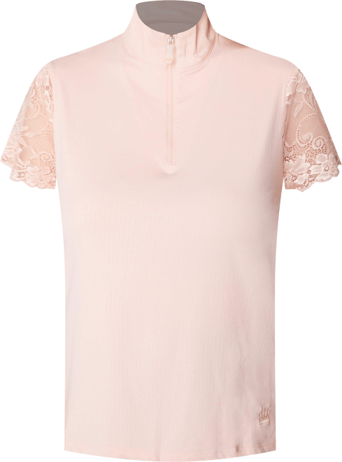 Kastel Womnes Active Lace Cap Sleeve 1/4 Zip Top