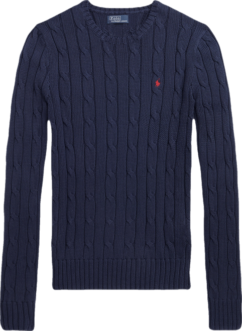 Women's Cable-Knit Cotton Crewneck Sweater