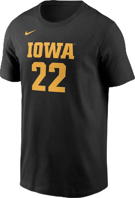Men's and Women's Caitlin Clark Black Iowa Hawkeyes Retired Player Name Number T-Shirt