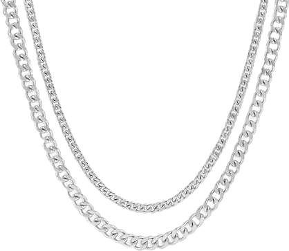 Belk Silverworks Plated Double Curb Chain Necklace Set Belk