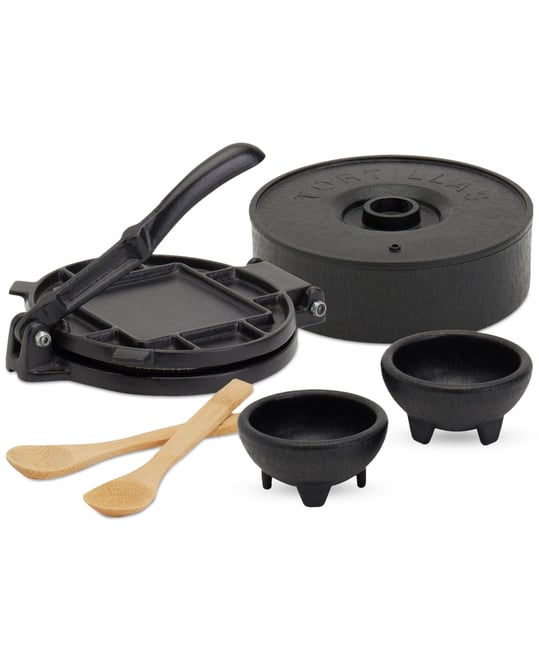 6-Piece Cast Iron Tortilla Press Set