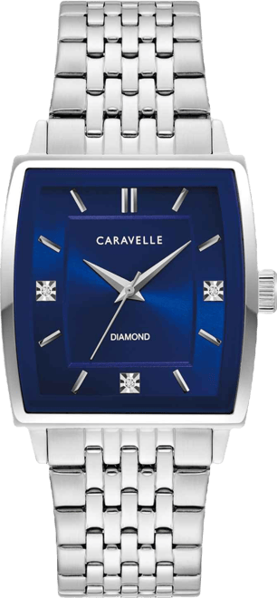 Men's Classic Diamond Accent Stainless Steel Bracelet Watch 33mm