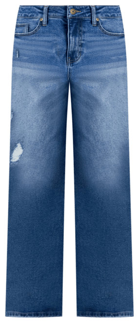 Juniors' High Rise Baggy Wide-Leg Curvy Jeans