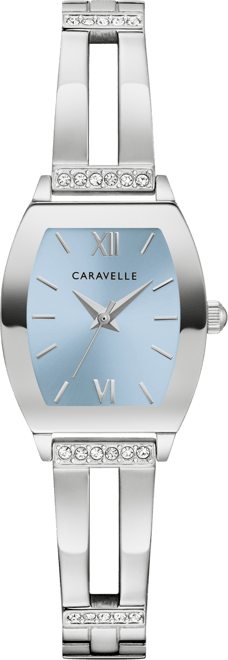 Women's Crystal Accent Stainless Steel Expansion Bracelet Watch 22mm