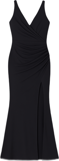 Women's Jordan V-Neck Asymmetrical Ruched Bodycon Maxi Dress