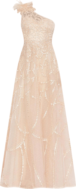 Women's Embellished One Shoulder A Line Gown