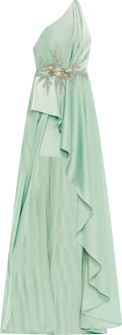 Women's Embellished One Shoulder Asymmetrical Gown