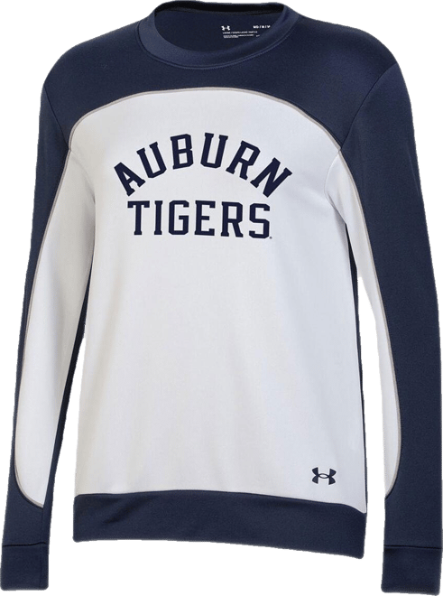 Women's  Navy, White Auburn Tigers Colorblock Pullover Sweatshirt