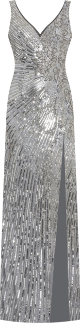 Women's Beaded Floral Sleeveless Gown