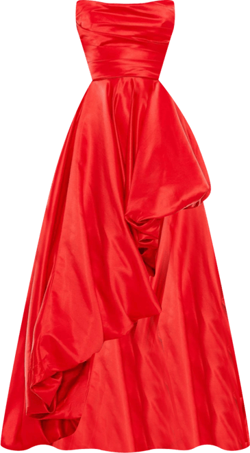 Women's Strapless Ruched High Low Gown