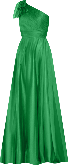 Women's Pleated One Shoulder Chiffon Gown