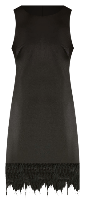 Women's Feathered Hem High Neck Sleeveless A Line Dress