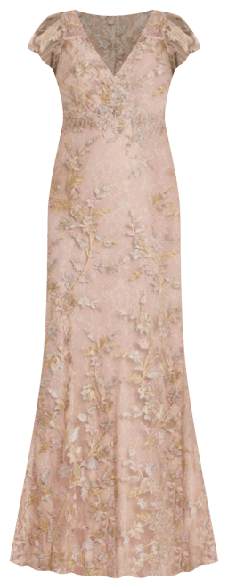 【Mac Duggal】Embroidered Applique Wrap Over Gown 関税送料込 Mac Duggal Women's Embroidered Applique Wrap Over Flutter