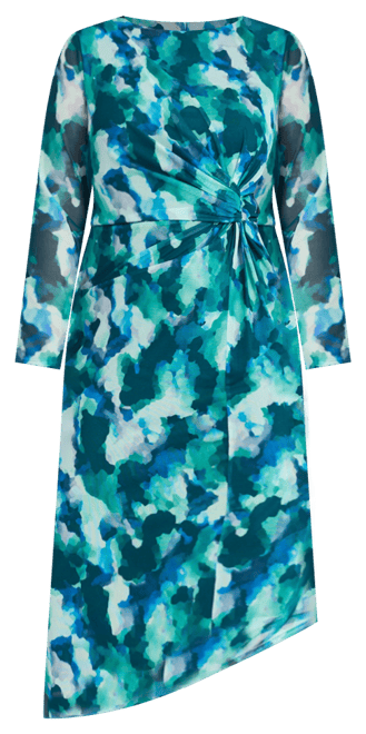 Plus Size Side-Twist Asymmetric-Hem Dress