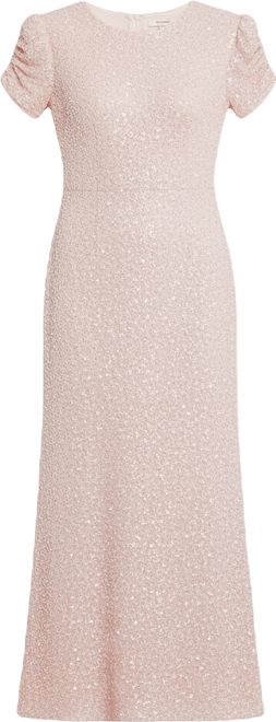 Mac Duggal Women's Gathered Short Sleeve Beaded Gown - Macy's