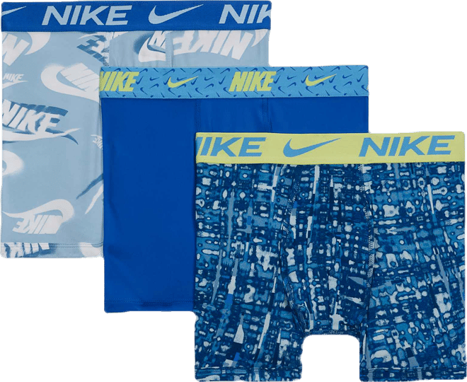 Nike Dri-FIT Micro Print Big Kids' Boxer Briefs (3 Pairs)