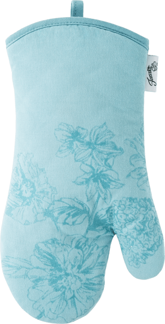 Botanical Floral Cotton Oven Mitt, 7" x 13"