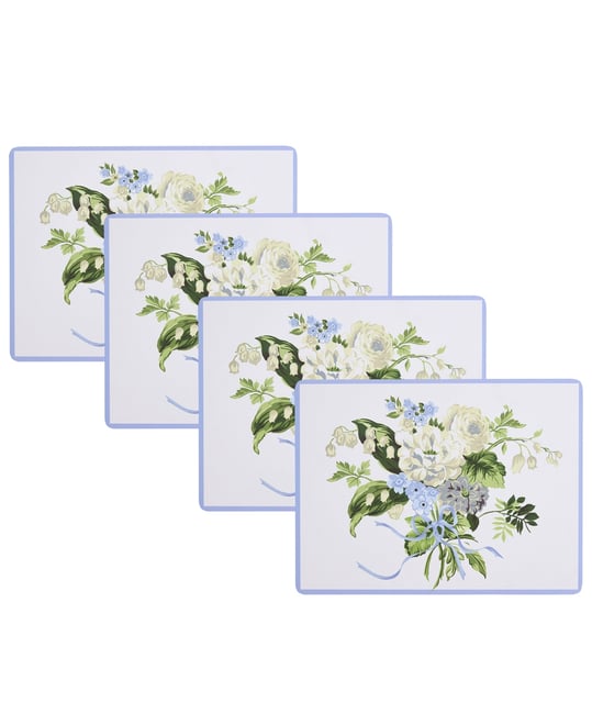 Lily of the Valley Cork Placemats Set of 4, 16" x 12"